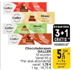 Cora Chocoladerepen GALLER aanbieding