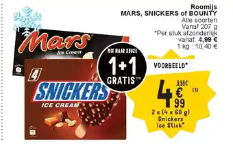 Cora Roomijs MARS, SNICKERS of BOUNTY aanbieding