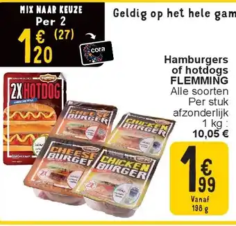 Cora Hamburgers of hotdogs FLEMMING aanbieding