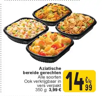 Cora Aziatische bereide gerechten aanbieding