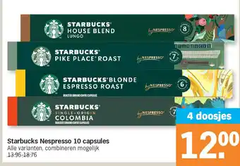 Albert Heijn Starbucks Nespresso 10 capsules aanbieding