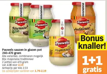 Albert Heijn Pauwels sauzen in glazen pot 240-470 gram aanbieding