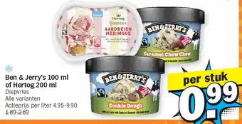 Albert Heijn Ben & Jerry's 100 ml of Hertog 200 ml aanbieding