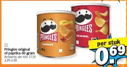 Albert Heijn Pringles original of paprika 40 gram aanbieding