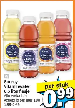 Albert Heijn Sourcy Vitaminwater 0.5 literflesje aanbieding