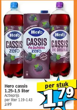 Albert Heijn Hero cassis 1.25-1.5 liter aanbieding