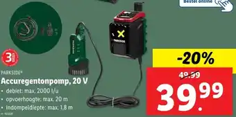 Lidl Accuregentonpomp, 20 V aanbieding