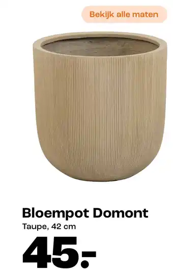 Kwantum Bloempot Domont Taupe aanbieding