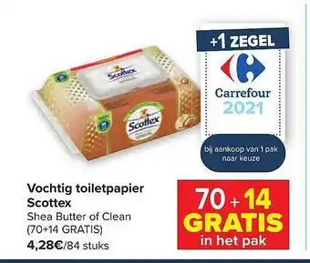 Carrefour Market Vochtig Toiletpapier Scottex aanbieding