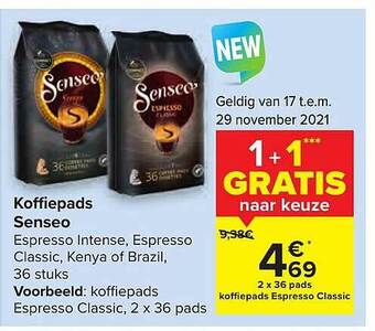 Carrefour Market Koffiepads Senseo aanbieding