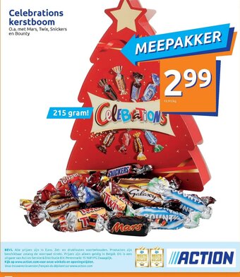 Action Celebrations kerstboom 215 gram aanbieding