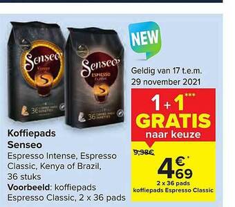 Carrefour Koffiepads Senseo aanbieding