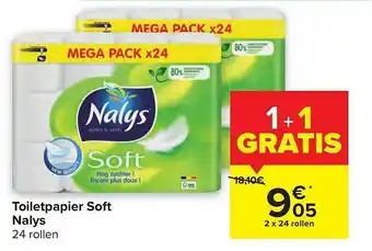 Carrefour Toiletpapier Soft Nalys aanbieding