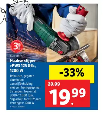 Lidl Hakkse slijper PWS 125 G6 1200 W aanbieding