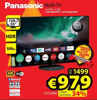 ElectroStock Panasonic Oled TV TX55JZ980E aanbieding