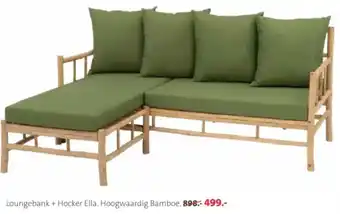 Intratuin Loungebank + Hocker Ella. Hoogwaardig Bamboe aanbieding