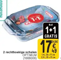 Cora Pyrex 2 rechthoekige schalen optimum aanbieding