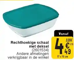 Cora Pyrex Rechthoekige schaal met deksel aanbieding