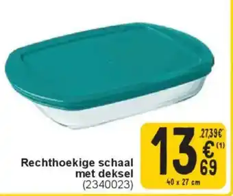 Cora Pyrex Rechthoekige schaal met deksel aanbieding