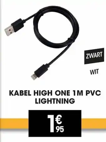 Electro Depot Kabel High One 1M PVC Lightning aanbieding