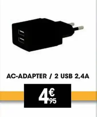 Electro Depot AC-Adapter/2 USB 2,4A aanbieding