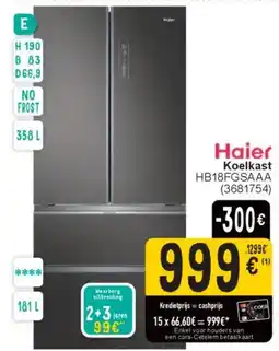 Cora Haier Koelkast HB18FGSAAA aanbieding