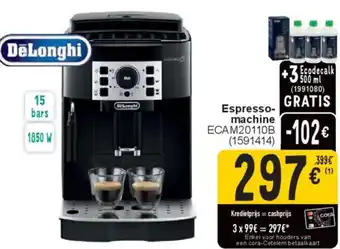 Cora DeLonghi espressomachine ECAM20110B aanbieding