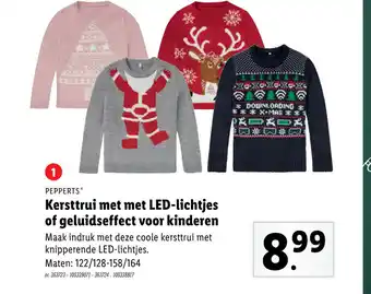 Kersttrui met met LED- lichtjes of geluidseffect voor kinderen