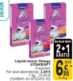 Cora Vitakraft liquid-snack omega aanbieding