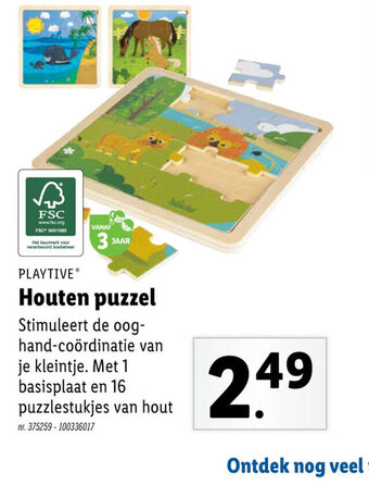 Lidl Houten puzzel aanbieding