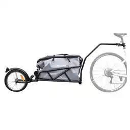 Decathlon Eenwielige fietskar met tas en schokdemper aanbieding