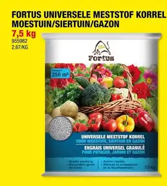 Hubo FORTUS UNIVERSELE MESTSTOF KORREL MOESTUIN/SIERTUIN/GAZON aanbieding