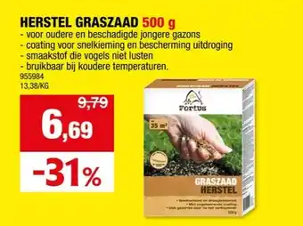 Hubo HERSTEL GRASZAAD 500 g -voor oudere en beschadigde jongere gazon aanbieding