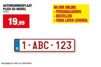 Hubo AUTONUMMERPLAAT aanbieding