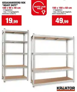 Hubo GEGALVANISEERD REK HEAVY DUTY. 180 x 160 x 60 cm aanbieding