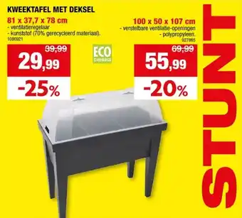 Hubo KWEEKTAFEL MET DEKSEL aanbieding