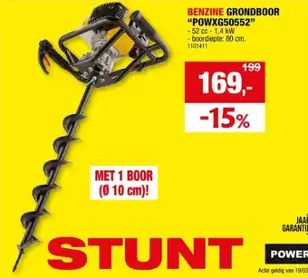 Hubo BENZINE GRONDBOOR aanbieding