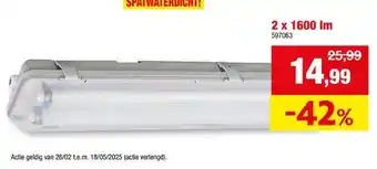 Hubo LED-TL 120 cm 2 x 1600 Im aanbieding