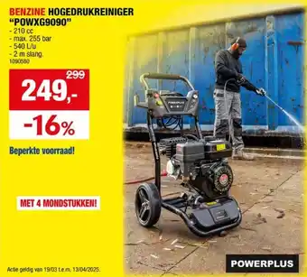 Hubo BENZINE HOGEDRUKREINIGER POWXG9090 aanbieding