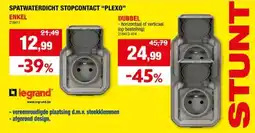 Hubo SPATWATERDICHT STOPCONTACT PLEXO aanbieding