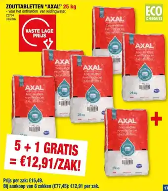 Hubo ZOUTTABLETTEN AXAL 25 kg aanbieding