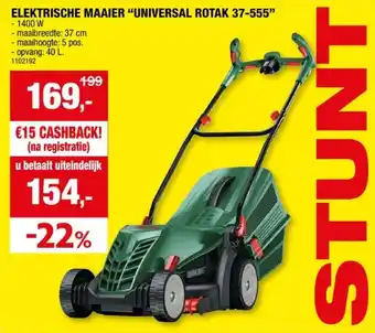 Hubo ELEKTRISCHE MAAIER UNIVERSAL ROTAK 37-555 aanbieding