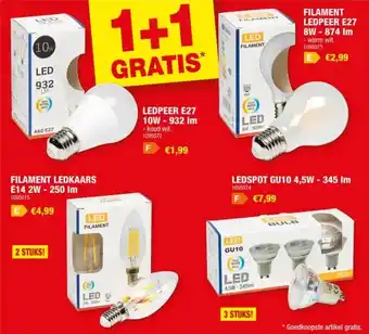 Hubo LEDSPOT GU10 4,5W - 345 Im aanbieding