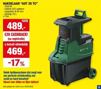 Hubo HAKSELAAR AXT 25 TC 2500 W -turbine-OUT team aanbieding