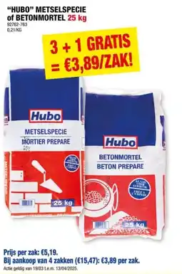 Hubo HUBO METSELSPECIE of BETONMORTEL 25 kg aanbieding