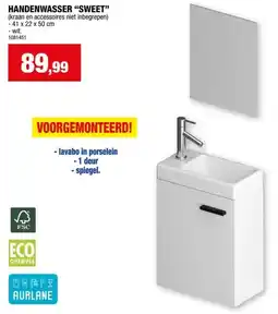 Hubo HANDENWASSER SWEET kraan en accessoires et inbegrepen -41x22x50cm aanbieding