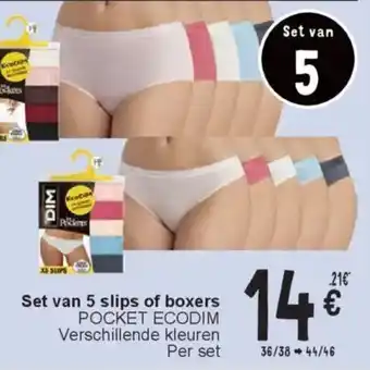 Cora Set van 5 slips of boxers aanbieding