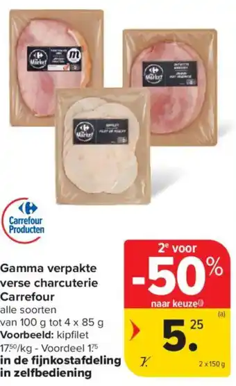 Carrefour Market Gamma verpakte verse charcuterie Carrefour aanbieding