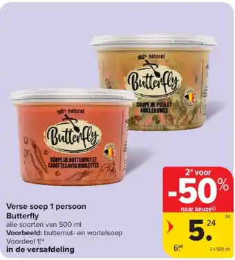 Carrefour Market Verse soep 1 persoon Butterfly aanbieding