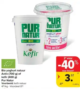 Carrefour Market Bio yoghurt natuur aanbieding